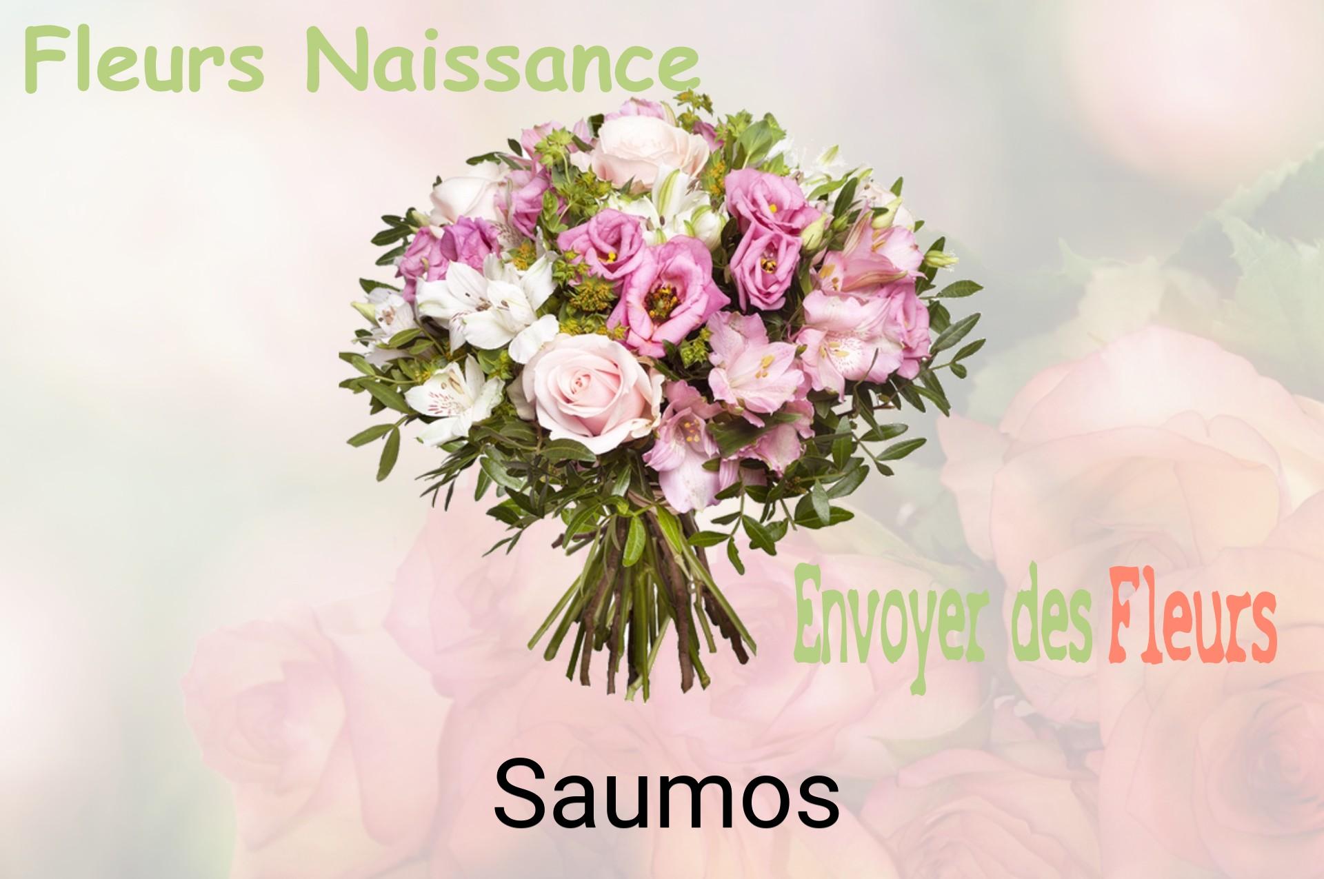 Bouquet de fleurs de naissance livré à Saumos