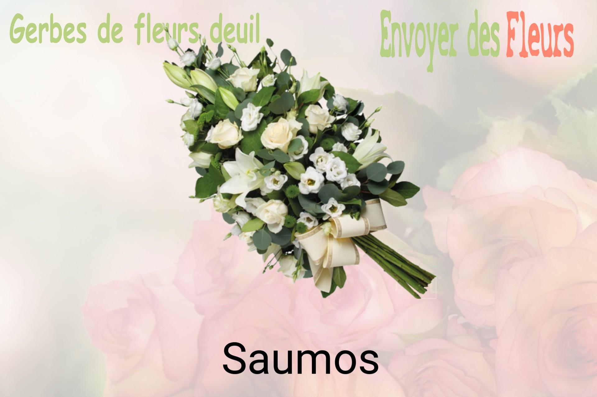Gerbe de fleurs de deuil livrée à Saumos